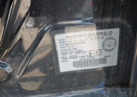 2015 Nissan Sentra Fe+ S/S/Sl/Sr/Sv z USA, uszkodzony, nr VIN 3N1AB7AP9FL667070